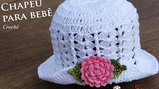 Chapéu de Crochê para Bebê  Parte 2  Professora Simone [upl. by Lethia]