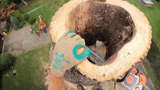 DÉMONTAGE DANGEREUX DUN ARBRE CREUX🥶  STIHL 500i  661 [upl. by Addam313]