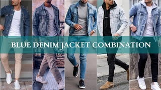 Blue Denim Jacket Outfit Ideas  Blue Denim Jacket Combination [upl. by Nayk421]