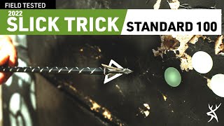 SLICK TRICK STANDARD 100  Broadhead Test amp Review 2022 [upl. by Nairadal]