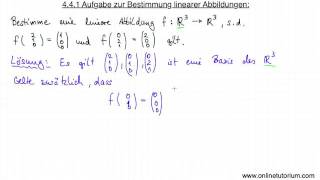 Aufgabe zur Bestimmung linearer Abbildungen Teil I  Mathematik Videos amp Erklärungen [upl. by Jehiel]