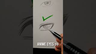 How To Draw Anime Eyes 👀 shorts [upl. by Ayhtnic]