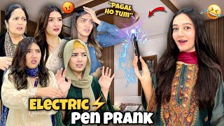 SHOCKING Prank on My Family with Electric Pen⚡️😱Hira ki Halat Kharab Hogai 🤣 Sistrology [upl. by Ahsetel]