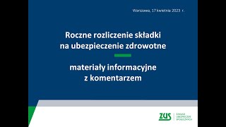 Roczne rozliczenie składki zdrowotnej webinar [upl. by Enoryt]