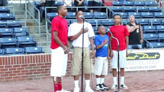 Dixon Brothers singing the national anthem at a Durham Bulls baseball game [upl. by Erkan]