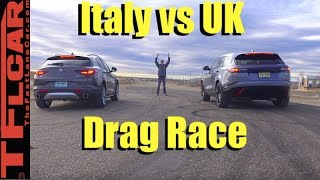 2018 Ranger Rover Velar vs Alfa Romeo Stelvio Drag Race [upl. by Waldman]