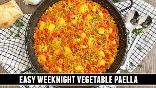 EASY Weeknight Vegetable Paella Recipe  Done in Just 30 Minutes [upl. by Nuawad]