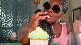 Cupcake ASMR Eating Sounds  Colossal  Soft Spoken [upl. by Ednalrim]