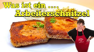 Was ist ein Arbeiterschnitzel ⁉️panierter Leberkäse mit Kartoffelbrei [upl. by Melloney212]