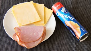 How to make Ham and Cheese Crescent Sandwiches using Pillsbury Crescent Roll [upl. by Notyap812]