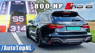 800HP AUDI RS6 C8 ABT  0300KMH ACCELERATION amp SOUND by AutoTopNL [upl. by Renate335]