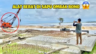 ALAT BERAT DI SAPU OMBAK FENOMENA ALAM 15 JANUARI 2024 🇲🇨 [upl. by Ahsauqal]