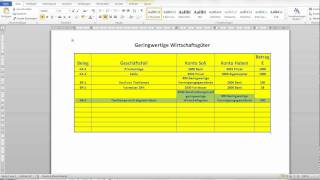 Geringwertige Wirtschaftsgüter Buchführung mit Excel [upl. by Lomasi]