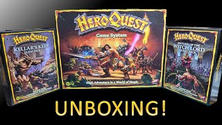 New HEROQUEST Unboxing Retail Game  Expansions  Mythic Tier  COMPARED to original [upl. by Irafat318]