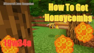 Minecraft 19w34a How To Get Honeycombs In Survival [upl. by Namie]