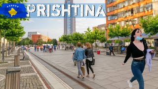 Pristina walking tour  Life in Kosovo City tour 4K Travel Balkan walk [upl. by Dix499]