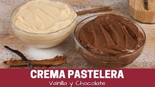 Crema pastelera de vainilla y de chocolate  receta mas facil [upl. by Monarski]