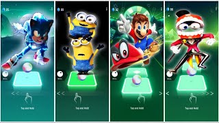 SUPER MARIO 🆚 SONIC PRIME 🆚 MINIONS 🆚 THE AMAZING DIGITAL CIRCUS  TILES HOP [upl. by Aicitan]