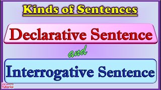 SENTENCE  Kinds of Sentences  Declarative and Interrogative Sentences  Liy Learns Tutorial [upl. by Ilek]