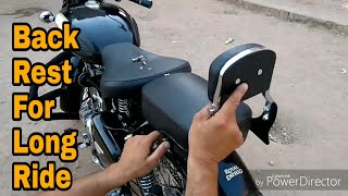 Royal Enfield BACK REST FOR LONG RIDES  BEST BACK REST  Mehra Riderzz  DIY [upl. by Anallese]