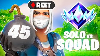 Reet 45 Kills SOLO VS SQUAD In UNREAL RANKED 👿 [upl. by Oric]