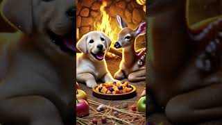 The story of the buster and the Fawn animals cute puppy aidog animation funny [upl. by Nalhsa]