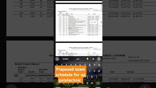 Praposed semester exam schedule for up polytechnic upbtepolytechnicpolytechnicupdate bteup tech [upl. by Sudoeht]