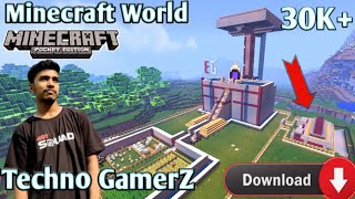 How to download techno GamerZ Minecraft World With villager House For AndroidIOSPocket Edition [upl. by Intihw]