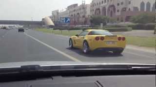 yellow Corvette C6  following on Sheikh Zayed Road [upl. by Scoles932]