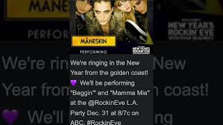 Måneskin Announces New Years Eve Performance [upl. by Elehcir848]