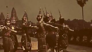 Cambodian temple dance in Angkor Wat 1945wmv [upl. by Ablem971]