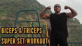 Bicep Tricep Calisthenics Superset workout  Angad Bisht MMA [upl. by Rekoob]