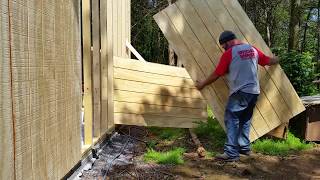 Garage Build T111 Siding One Man Install 20x40 [upl. by Blayze401]