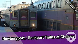 MBTA NewburyportRockport Line trains at Chelsea [upl. by Kayle111]