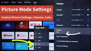 OnePlus Android TV Picture Mode Settings  Custom Brightness  Backlight  Gamma  Color Temperature [upl. by Slocum]