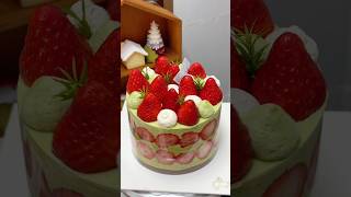 Immersive cake making  Strawberry pistachio crisp cake tutorial ❗️ Immersive cake making Cake [upl. by Medor]