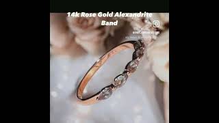 Stacking Band in Solid 14K Rose Gold Handmade Alexandrite Ring  Ready to Ship Size 6 12 handmade [upl. by Deehan215]