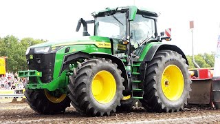 John Deere 8R 370 Deutz 9340 TTV Warrior amp Case IH Optum 300 in front of the sled  Tractor Pulling [upl. by Keri]