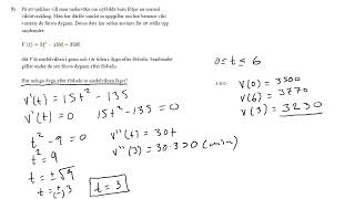 Exempelprov matte 3 kap 4 Extremvärde och derivata [upl. by Brook]