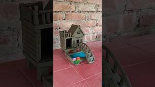 Beautiful mud house making with natural clay 🏠  clayhouse mudhouse craft [upl. by Anewor]