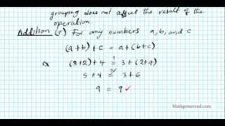 Commutative and Associative Properties of Equality Property Law Multiplication addition Algebra [upl. by Eniamej]