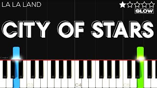 La La Land  City Of Stars  SLOW EASY Piano Tutorial [upl. by Alaham]