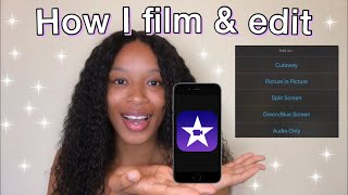 How I film amp edit on my iPhone 7 using iMovie  Tips on how to use green screens amp add text [upl. by Aliuqa]