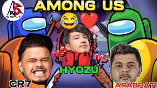 CR7 HORAA amp MR•HYOZU amp ARABPATI PLAYING AMONG US😂❤️ GAME FUNNY LONG VIDEO CR7HORAA MRHYOZU 😱😜🔥 [upl. by Esiuqcaj]