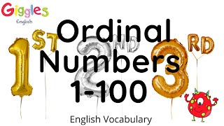 Ordinal Numbers FROM 1 TO 100 [upl. by Eirehs248]