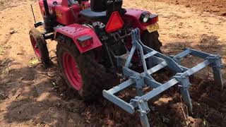 Mini tractor mahindra nxt 215 ploughing better in dry land with average depth 15cm at 16rpm gearload [upl. by Sammer917]