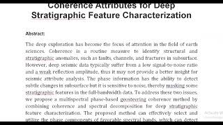 Multispectral Phase Based Geosteering Coherence Attributes for Deep Stratigraphic Feature Characteri [upl. by Quarta]