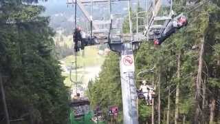 Zjazd wyciągiem krzesełkowym z Wielkiej Krokwi Zakopane 15082015 [upl. by Salman621]