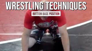 WRESTLING TECHNIQUES  BOTTOM Base Position Drill [upl. by Crowns]