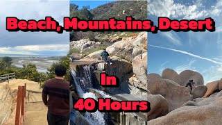 Going To Beach Mountains and Desert in 40 HOURS California Challenge [upl. by Adnoval]